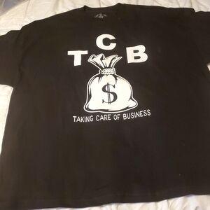 TCB BLACK T-SHIRT. BY CARTEL INK. SIZE 3XL.  NEVER BEEN WORN.